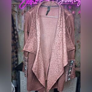 NWT ARATTA SILENT JOURNEY Dusty Rose Open Front Cardigan